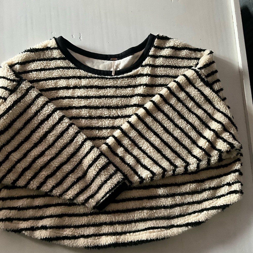 Free People Striped Fuzzy Sweater.Super Cozy